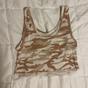 camo target brand cropped pj tank top